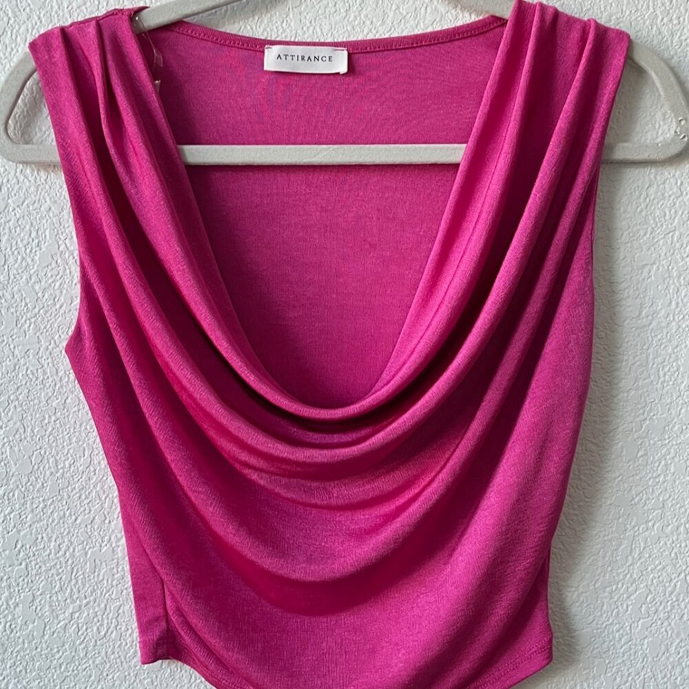 Fuchsia Y2K Cowl Neck Top – Size S/M